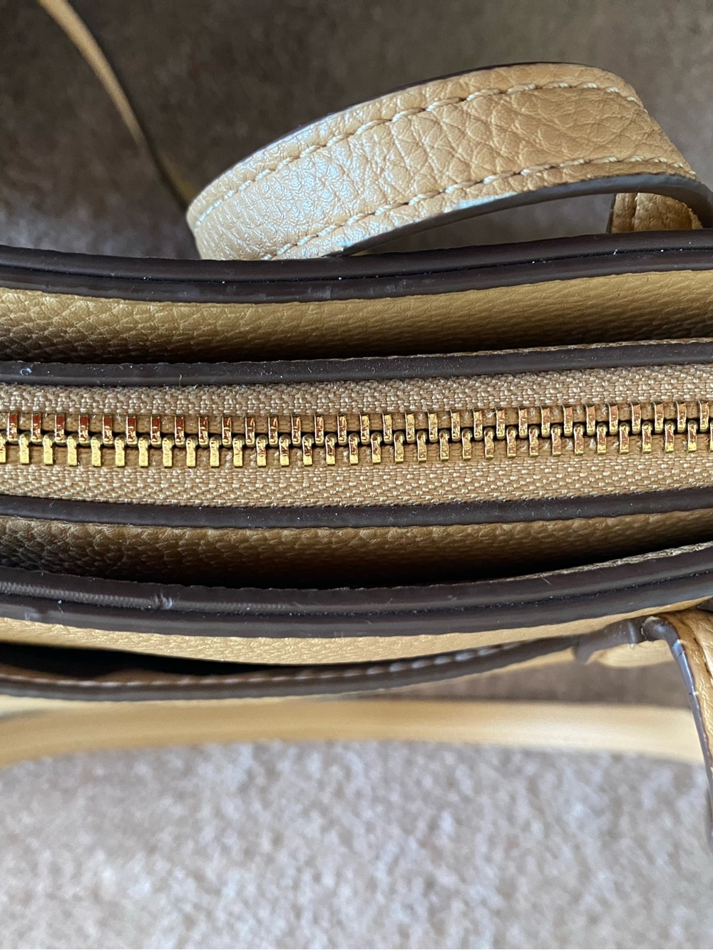 Nanette Lepore Beige Two-Tone Tote with Faux Suede - Picture 6 of 12